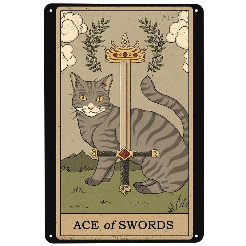 Ace Swords Cat printed Vintage Metal Signs Retro Tin Signs Funny Poster Decor for Bar Pub Club Decoration for Living Room Home
Ace Swords Cat printed Vintage Metal Signs Retro Tin Signs Funny Poster Decor for Bar Pub Club Decoration for Living Room Home