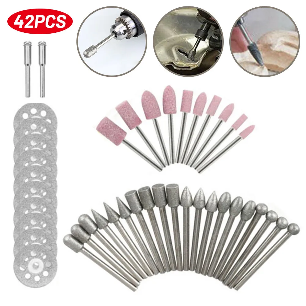 42pcs Diamond Grinding Burr Abrasive Mounted Stone Cutting Wheel Diamond Grinding Cutting Carving Set For Rotary Tool Stone Tile
42pcs Diamond Grinding Burr Abrasive Mounted Stone Cutting Wheel Diamond Grinding Cutting Carving Set For Rotary Tool Stone Tile