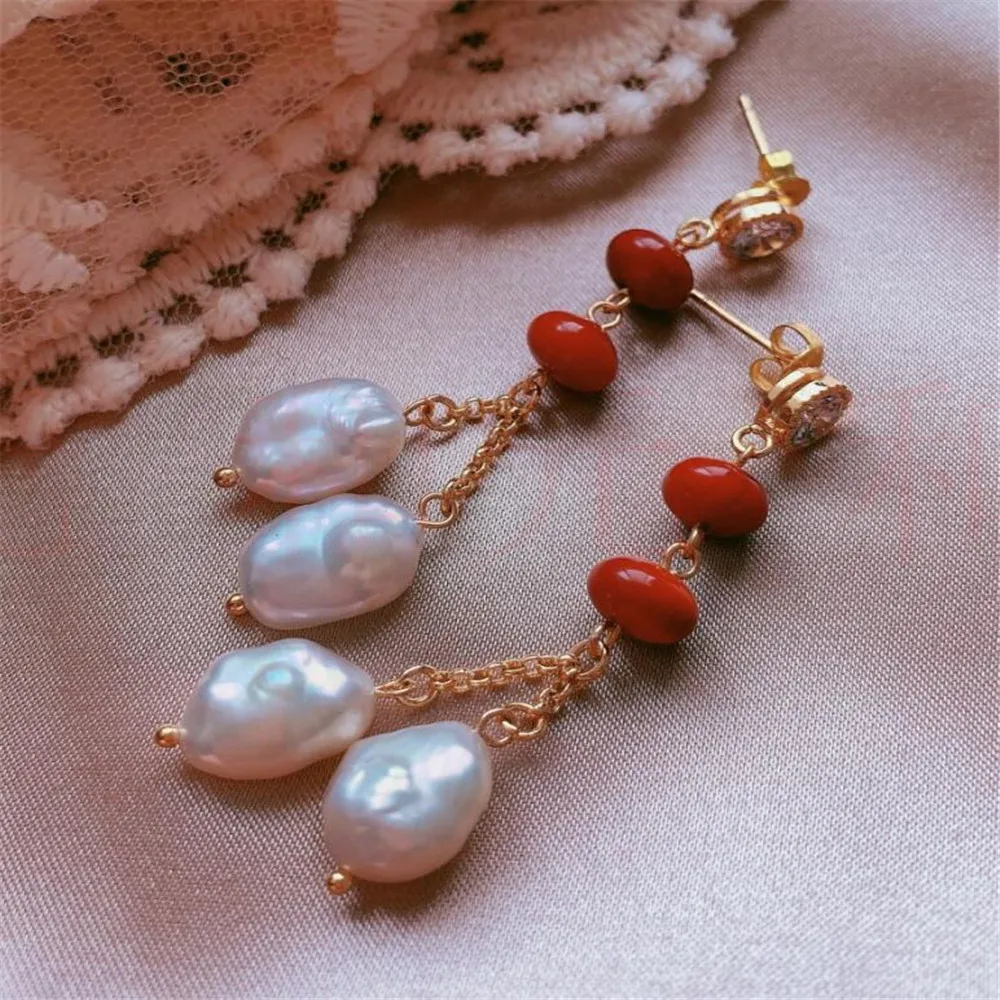 Elegant Natural red agate Pearl Earrings Ping buckle 18KGP Fashion Ear stud Mother's Day Gift Thanksgiving Accessories
Elegant Natural red agate Pearl Earrings Ping buckle 18KGP Fashion Ear stud Mother's Day Gift Thanksgiving Accessories