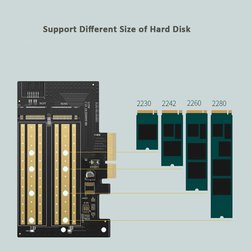 Lingable PCIE to M.2 32Gbps Adapter Dual port NGFF NVMe M2 PCI-E Card for M-key B Key SSD Computer Expansion Add On Cards
Lingable PCIE to M.2 32Gbps Adapter Dual port NGFF NVMe M2 PCI-E Card for M-key B Key SSD Computer Expansion Add On Cards