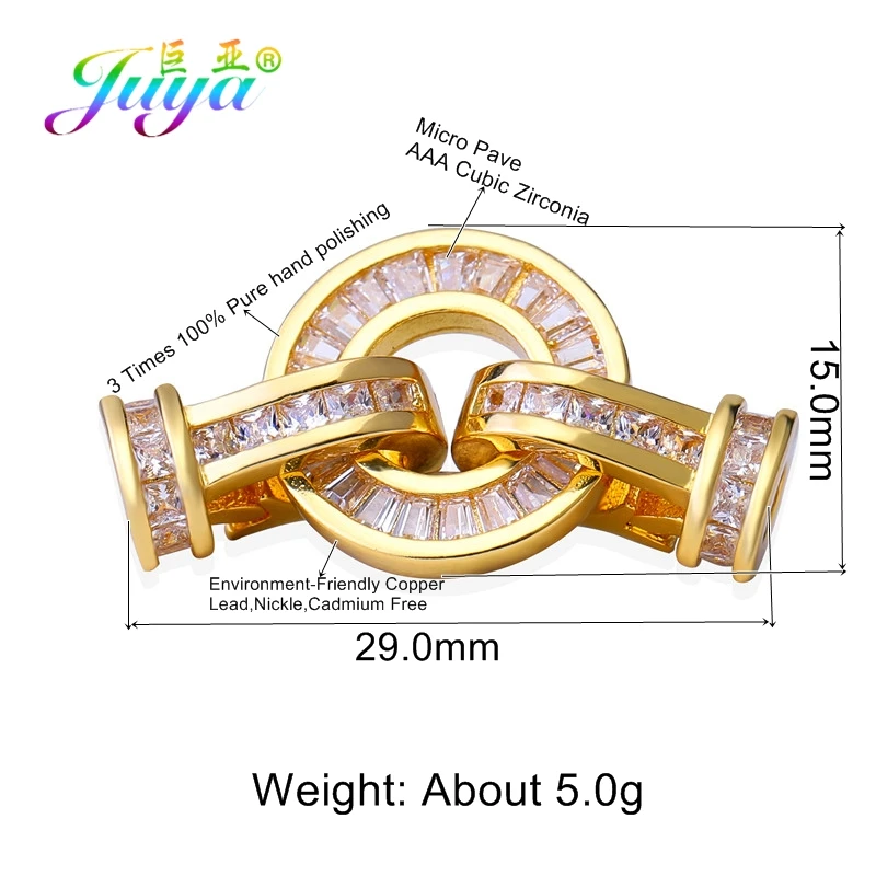 Juya DIY Women Beadwork Jewelry Making Fastener Pearls Clasps Supplies Micro Pave Zircon Decorative Metal Closure | Украшения и