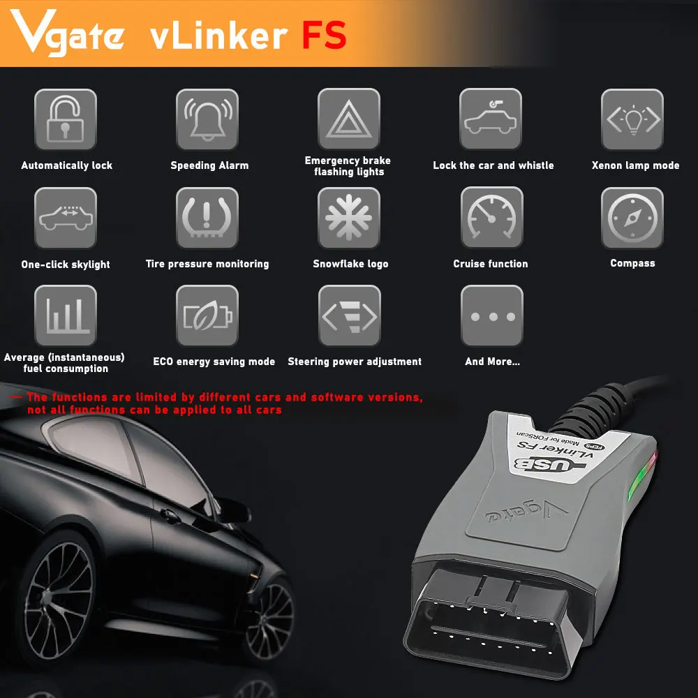 Vgate vLinker FS ELM327 For Ford FORScan HS/MS-CAN ELM 327 OBD 2 OBD2 Car Diagnostic Scanner Interface Tools OBDII For Mazda
Vgate vLinker FS ELM327 For Ford FORScan HS/MS-CAN ELM 327 OBD 2 OBD2 Car Diagnostic Scanner Interface Tools OBDII For Mazda