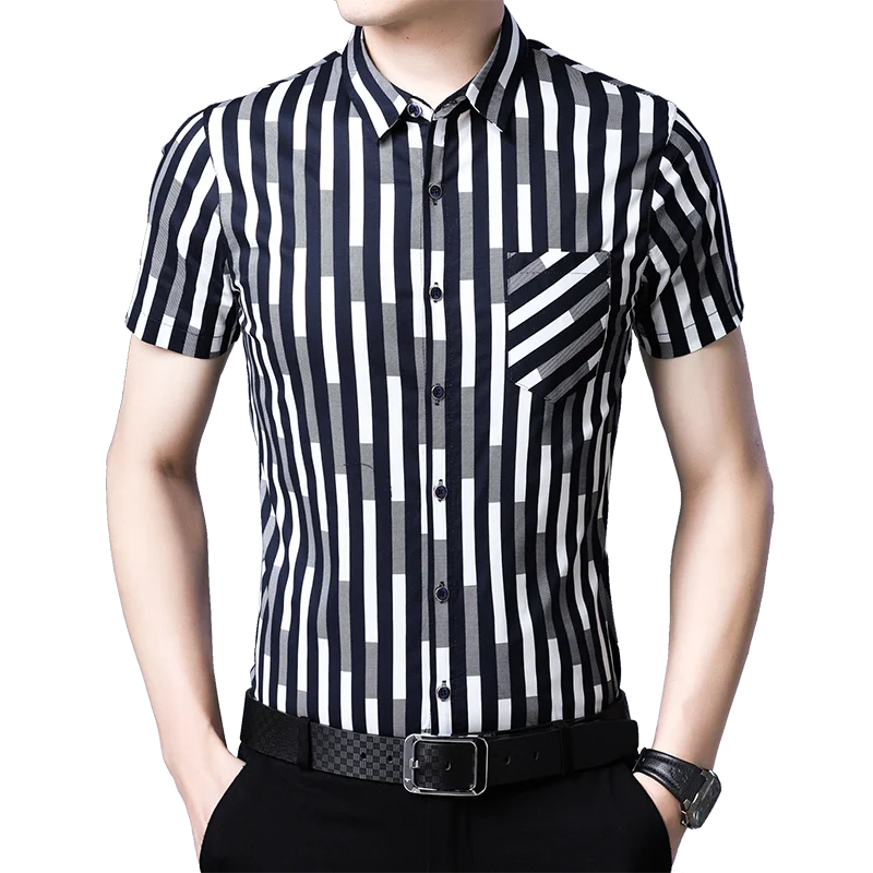 Best Sale High Quality 100% Cotton Men Fashion Casual Slim Fit Vertical Striped Short Sleeve Shirt
Best Sale High Quality 100% Cotton Men Fashion Casual Slim Fit Vertical Striped Short Sleeve Shirt