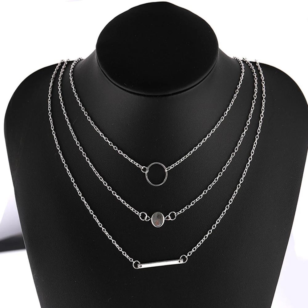 Hot Sale Fashion Statement Multilayer Necklace Multi-element Metal Rod Circles Geometric Round Chokers Necklaces Women Jewelry
Hot Sale Fashion Statement Multilayer Necklace Multi-element Metal Rod Circles Geometric Round Chokers Necklaces Women Jewelry