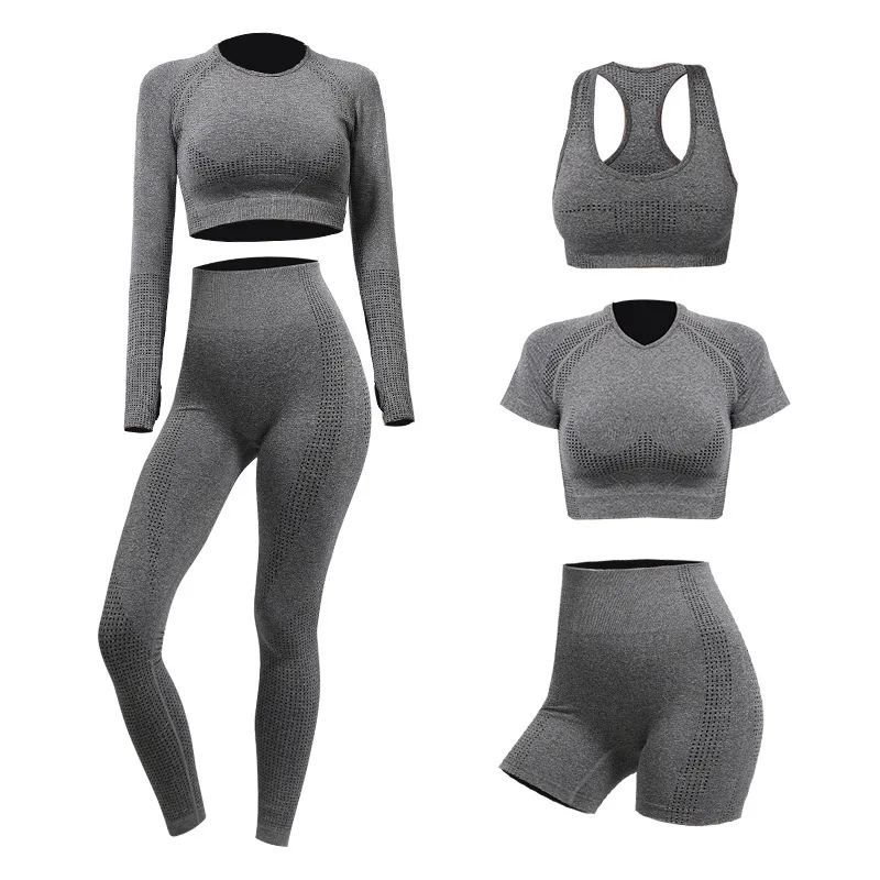 5 PCS Seamless Yoga Set Gym Clothing Fitness Sportswear Cropped Shirts Women High Waist Leggings Sports Suit
5 PCS Seamless Yoga Set Gym Clothing Fitness Sportswear Cropped Shirts Women High Waist Leggings Sports Suit