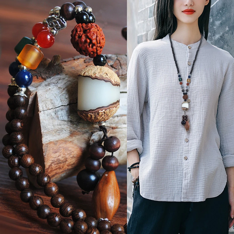 Luokey Handmade Ethnic Bohemia Long Necklace For Women Retro Bodhi Beads Chain Stone Pendant Necklace Buddhism Jewelry Wholesale
Luokey Handmade Ethnic Bohemia Long Necklace For Women Retro Bodhi Beads Chain Stone Pendant Necklace Buddhism Jewelry Wholesale