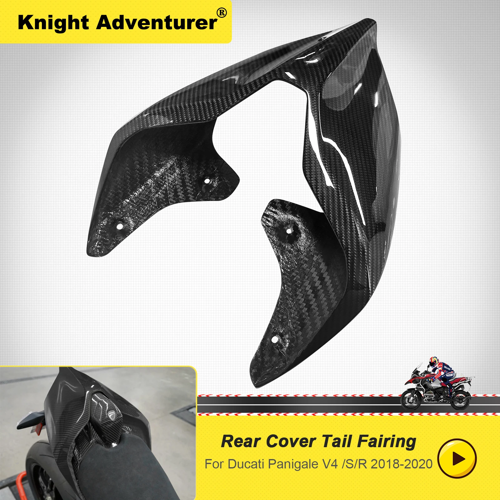New 100% 3K Carbon Fiber Rear Seat Fairing Cover For Ducati Panigale V4 V4S V4R 2018 2019 2020 
New 100% 3K Carbon Fiber Rear Seat Fairing Cover For Ducati Panigale V4 V4S V4R 2018 2019 2020