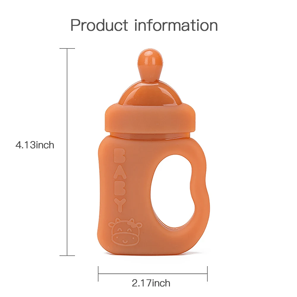 Baby Teether Toy Food Grade Silicone Cartoon Shape Feeding Bottle Teething Chew for Infant Babies Teething Shower Gift
Baby Teether Toy Food Grade Silicone Cartoon Shape Feeding Bottle Teething Chew for Infant Babies Teething Shower Gift
