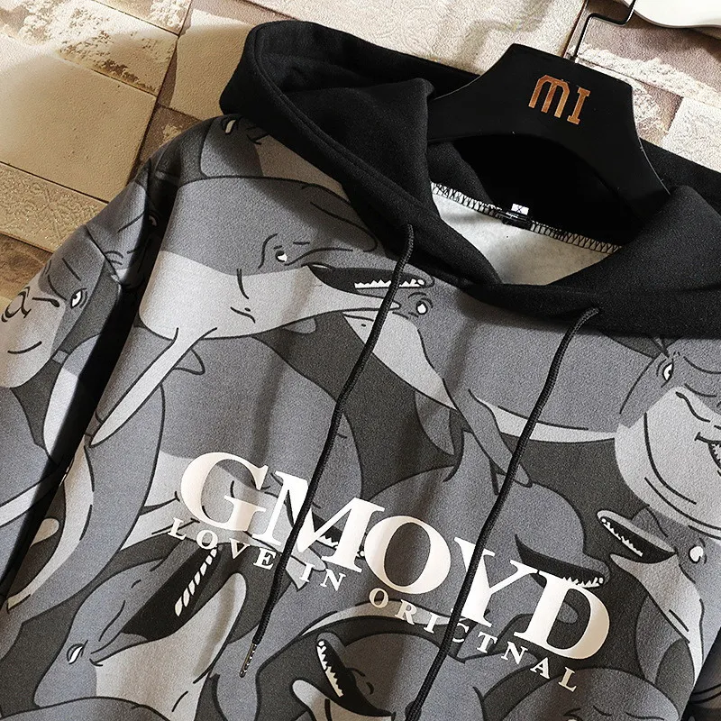 False Two-piece Add wool Hoodie Men 2021 New High Street Hooded Sweatshirt Men Harajuku Hoodies Pullover Autumn Male Clothing
False Two-piece Add wool Hoodie Men 2021 New High Street Hooded Sweatshirt Men Harajuku Hoodies Pullover Autumn Male Clothing