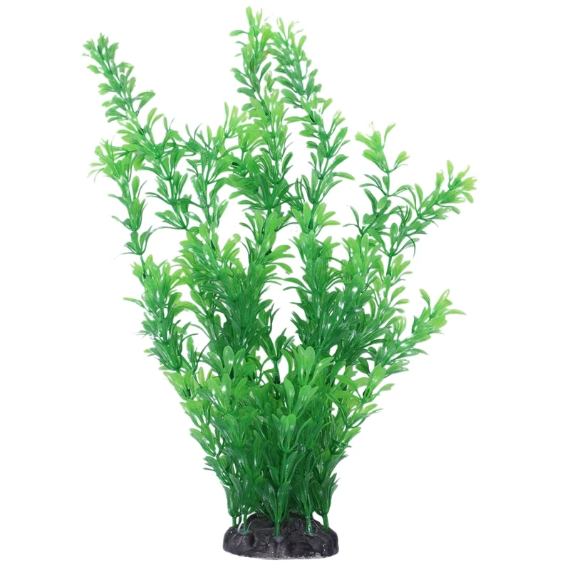 

40Cm Plastic Green Leaves Underwater Plants Decoration For Fish Tank Aquarium