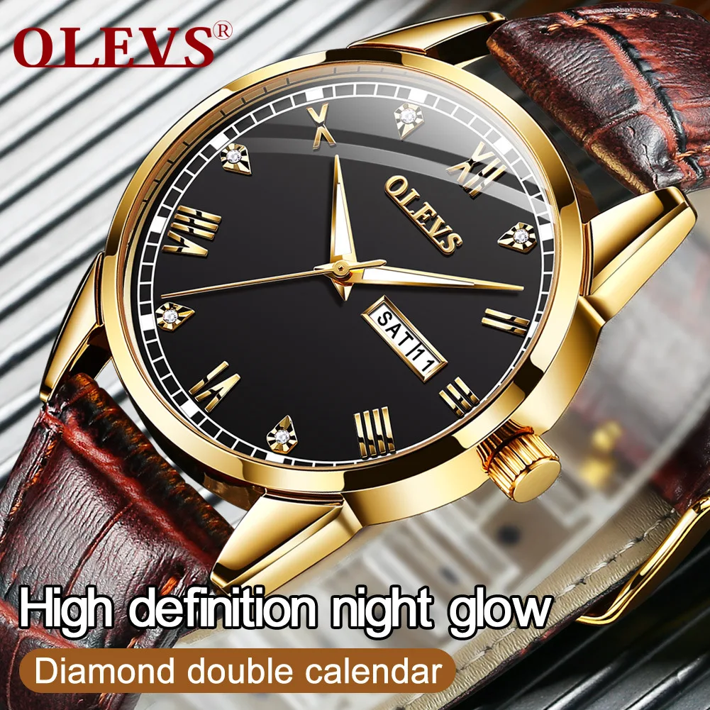OLEVS Relogio Mens Watch Luxury Quartz Waterproof Leather Complete Calendar Luminous Watches Relojes Wristwatch Reloj Hombre
OLEVS Relogio Mens Watch Luxury Quartz Waterproof Leather Complete Calendar Luminous Watches Relojes Wristwatch Reloj Hombre