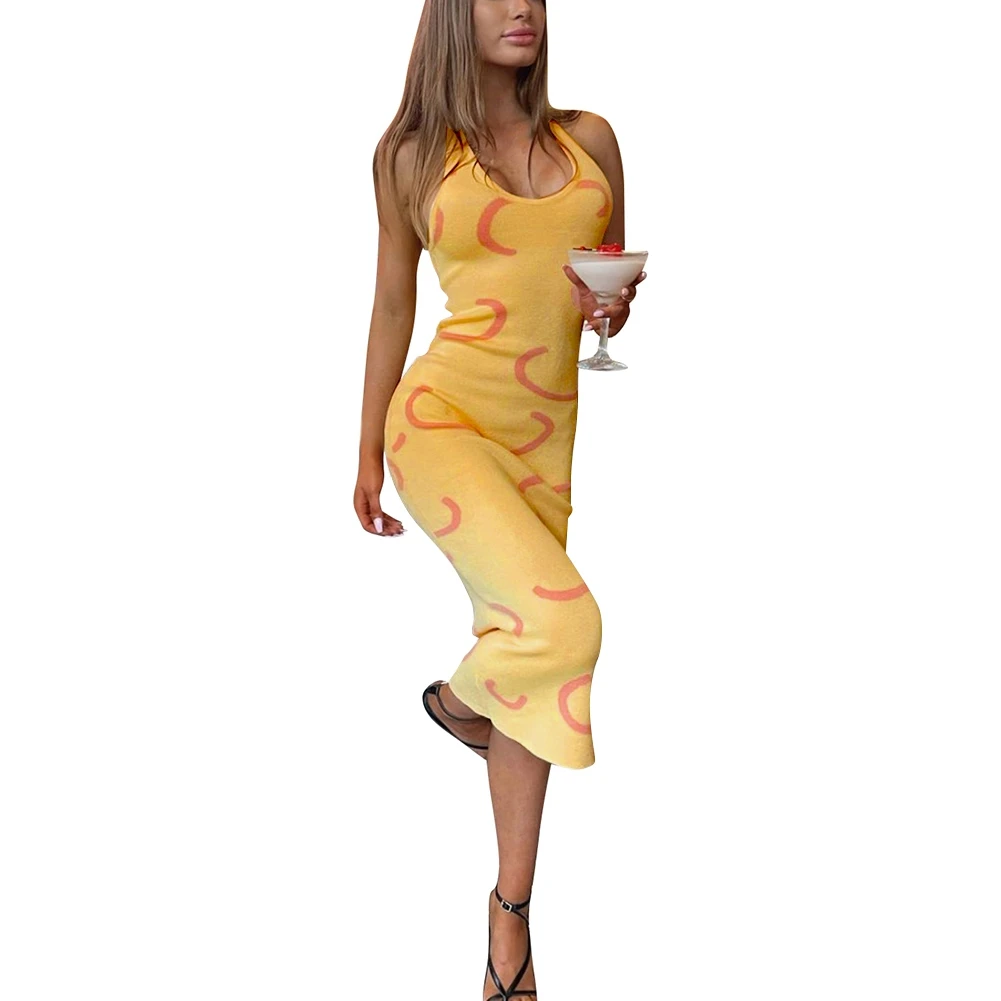 Summer Ladies V-Neck Sleeveless Skirt For Women Knitted Suspender Long Slim Sexy Fashion Backless Dress Yellow Plus Size XL
Summer Ladies V-Neck Sleeveless Skirt For Women Knitted Suspender Long Slim Sexy Fashion Backless Dress Yellow Plus Size XL