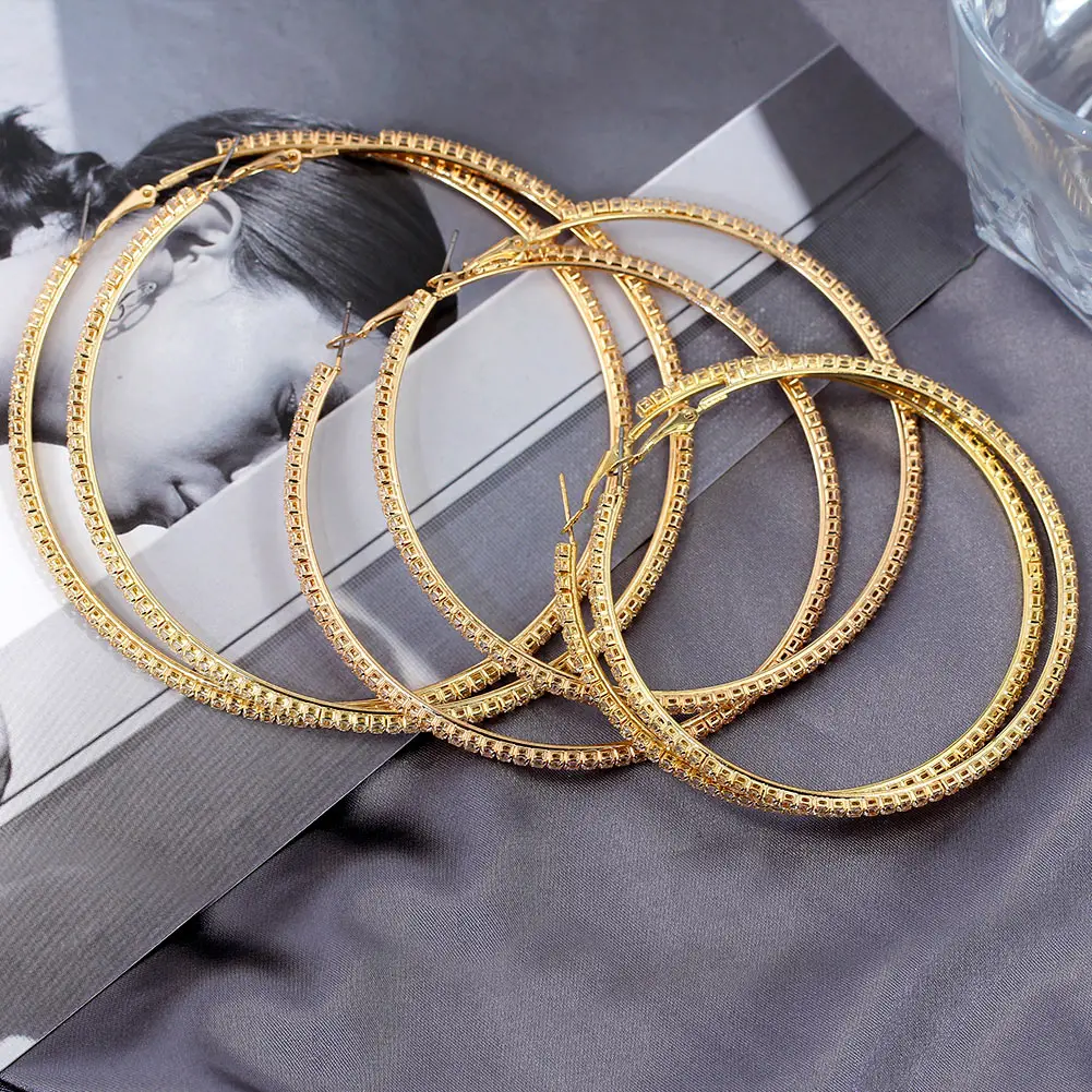 Flatfoosie Luxury Crystal Circle Hoop Earrings for Women Gold Silver Color Full Rhinestone Geometric Earrings Fashion Jewelry 
Flatfoosie Luxury Crystal Circle Hoop Earrings for Women Gold Silver Color Full Rhinestone Geometric Earrings Fashion Jewelry