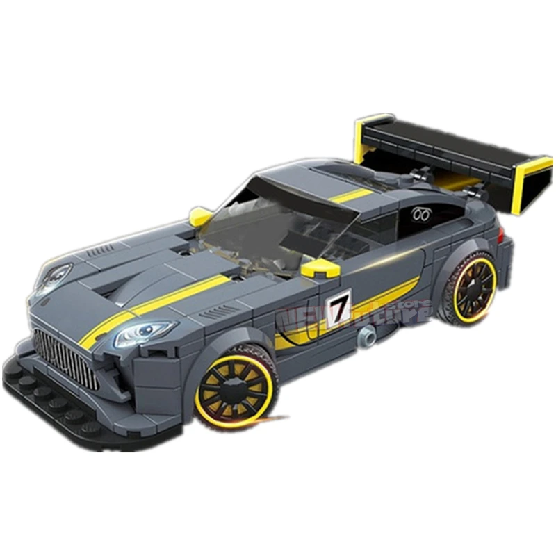 

2021 NEW Serise SLS A-MG GT-3 Famous Supercar Speed Champion Race Racing Car Sports Building Blocks Bricks Kits Model