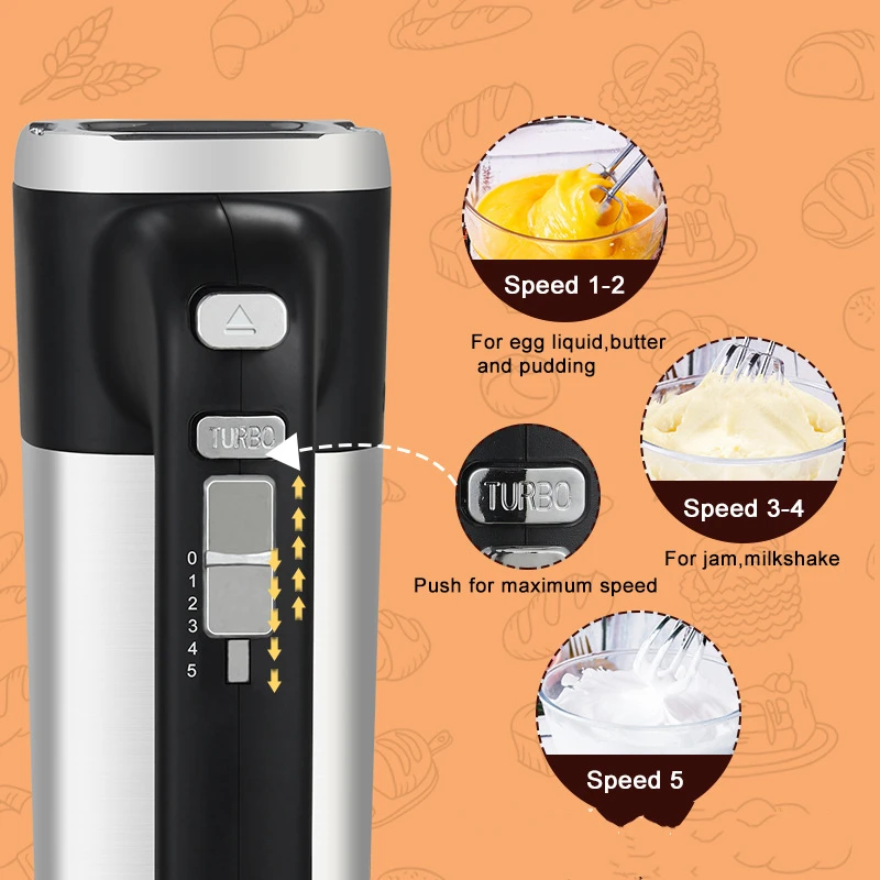 SUSWEETLIFE Household hand-held eggbeater blender and flour egg whipping cream five speed adjustable baking tools
SUSWEETLIFE Household hand-held eggbeater blender and flour egg whipping cream five speed adjustable baking tools