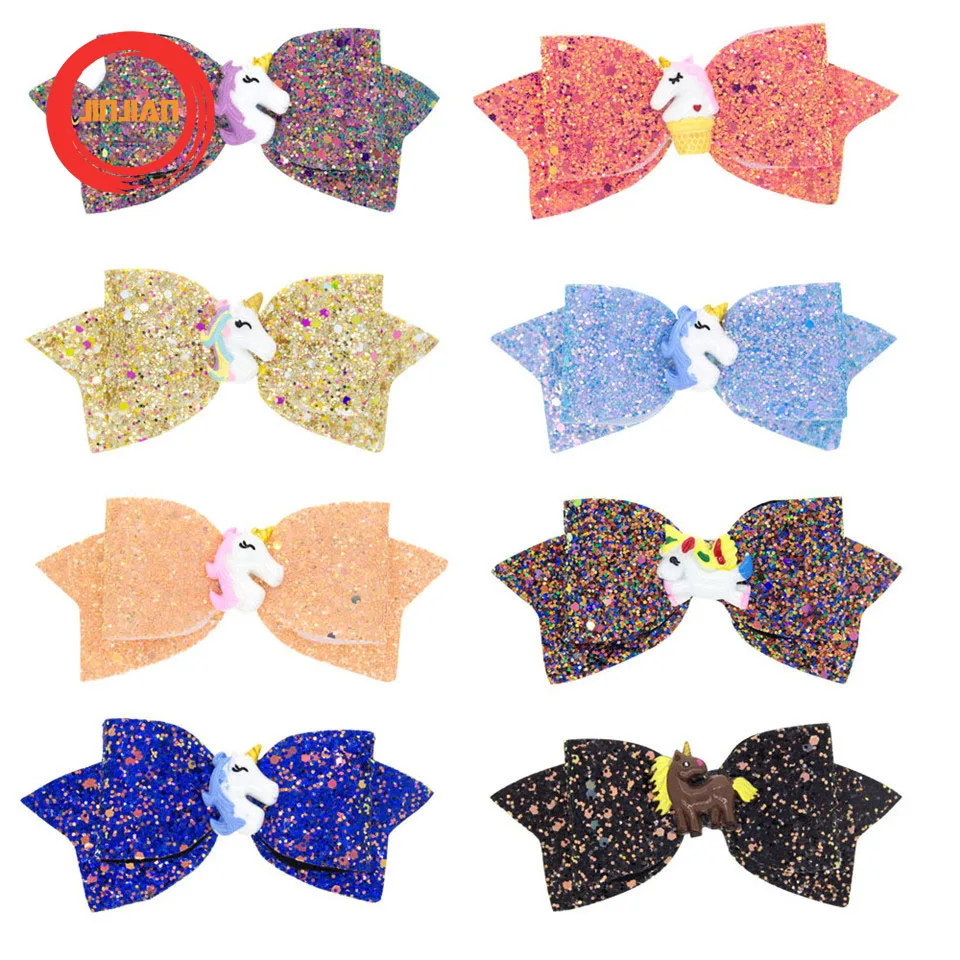 JINJIAN Korean Children Hair bows unicorn hairpin headdress hair accessories girls jewelry cosplay Birthday present Headwear | Аксессуары