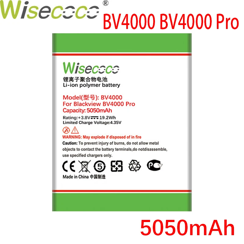 WISECOCO 5050mAh Battery For Blackview BV4000 Pro Mobile Phone In Stock High Quality Battery+Tracking Code
WISECOCO 5050mAh Battery For Blackview BV4000 Pro Mobile Phone In Stock High Quality Battery+Tracking Code