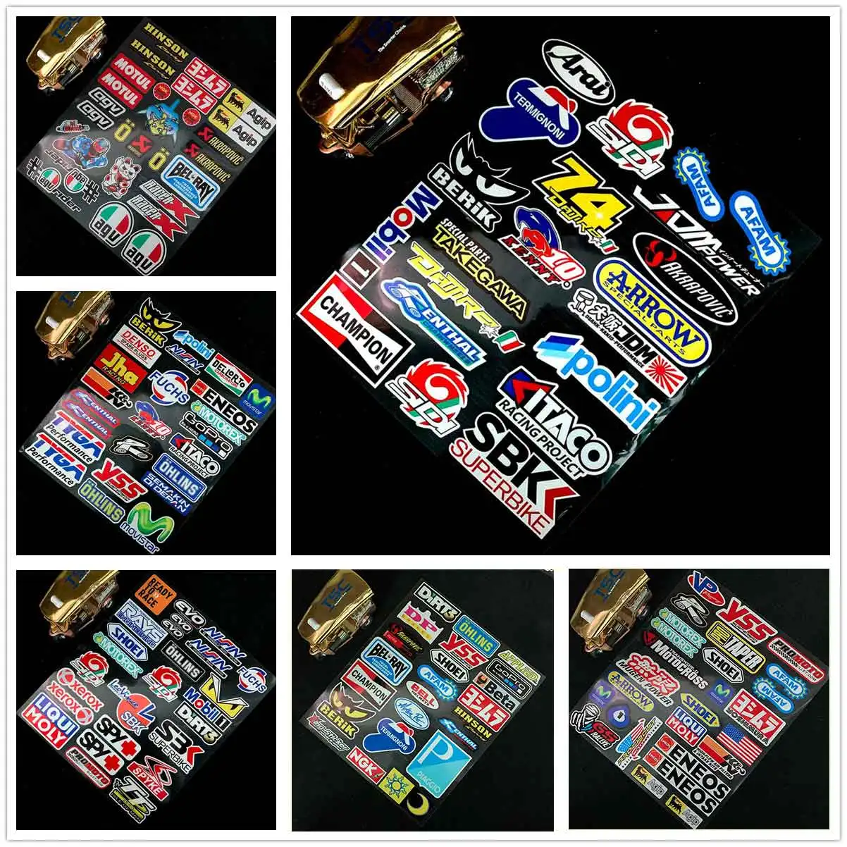 12PCS/SET Motorcycle Stickers Reflective car accessories Decals for Racing Motor helmet car styling Waterproof 18CM x 27CM
12PCS/SET Motorcycle Stickers Reflective car accessories Decals for Racing Motor helmet car styling Waterproof 18CM x 27CM