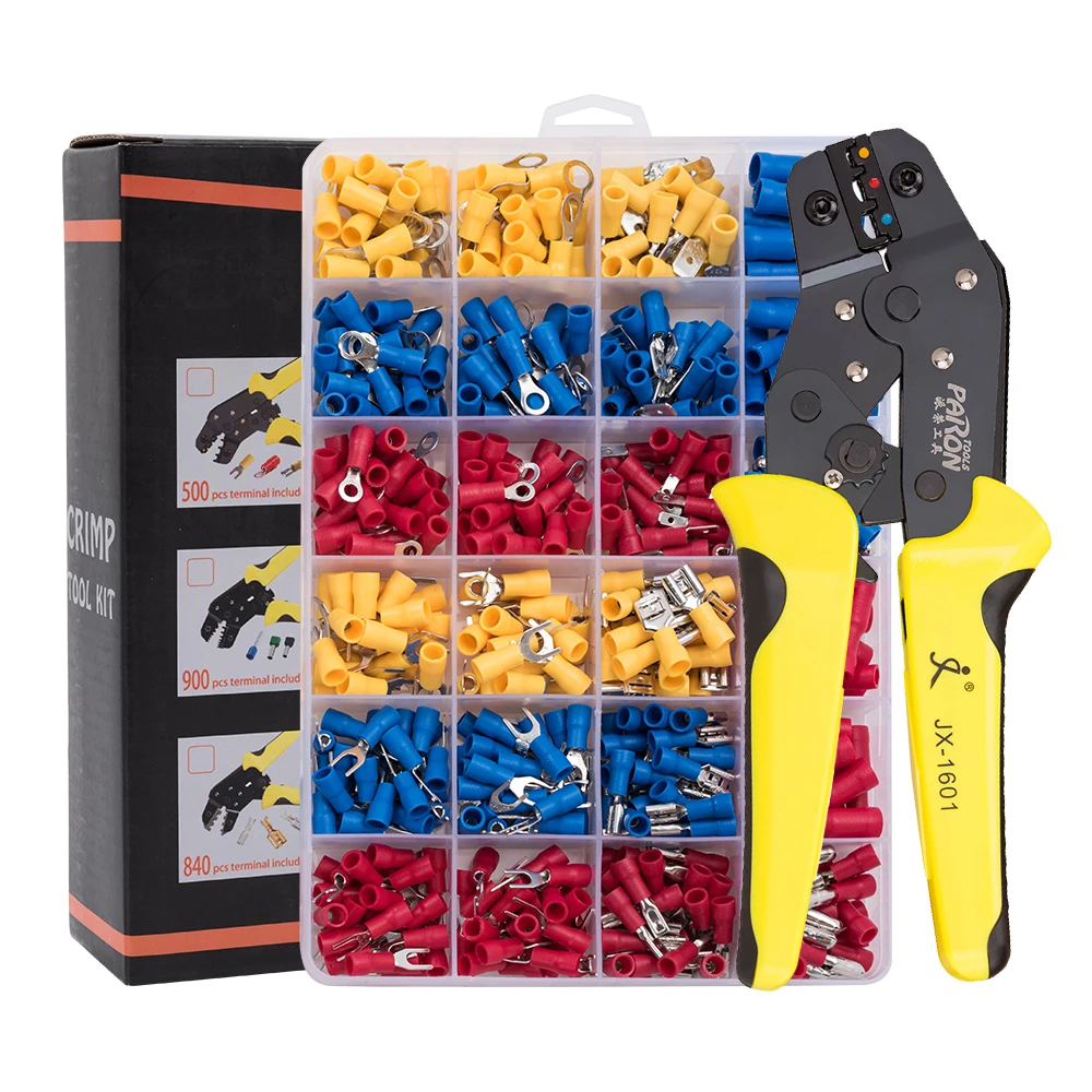 Crimper Plier Wire Crimper Tools Kit Ratchet Plier Hand Tools with 500Pcs Terminals
Crimper Plier Wire Crimper Tools Kit Ratchet Plier Hand Tools with 500Pcs Terminals