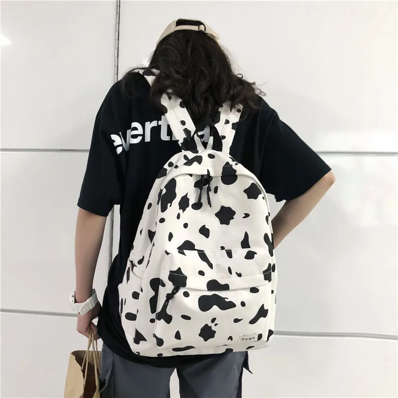 Cute Milk Cow Printing Backpack Women Canvas Travel Mochila School Bag For Teenager Girls Fashion Rucksack
Cute Milk Cow Printing Backpack Women Canvas Travel Mochila School Bag For Teenager Girls Fashion Rucksack
