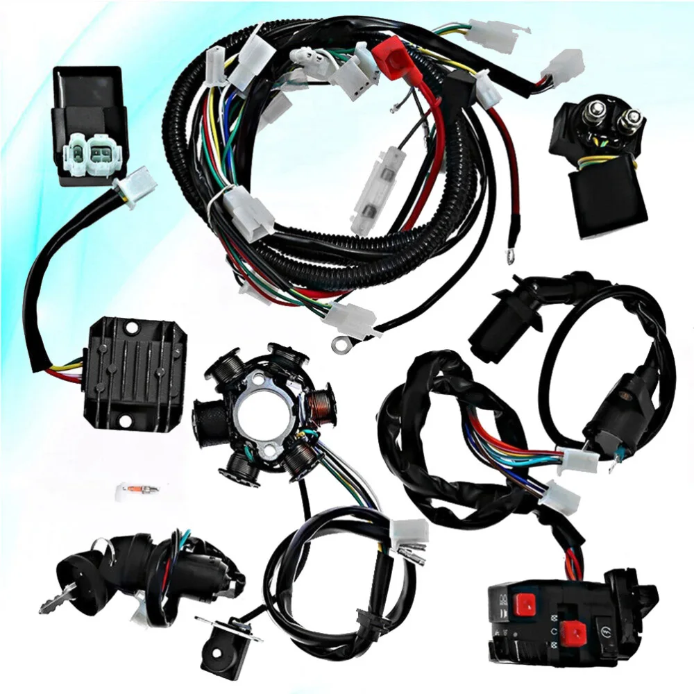 Replacement ATV Ignition Coils Start Up Wire Harness Compatible for GY6 125CC-150CC (Black, Random Color Accessory)
Replacement ATV Ignition Coils Start Up Wire Harness Compatible for GY6 125CC-150CC (Black, Random Color Accessory)