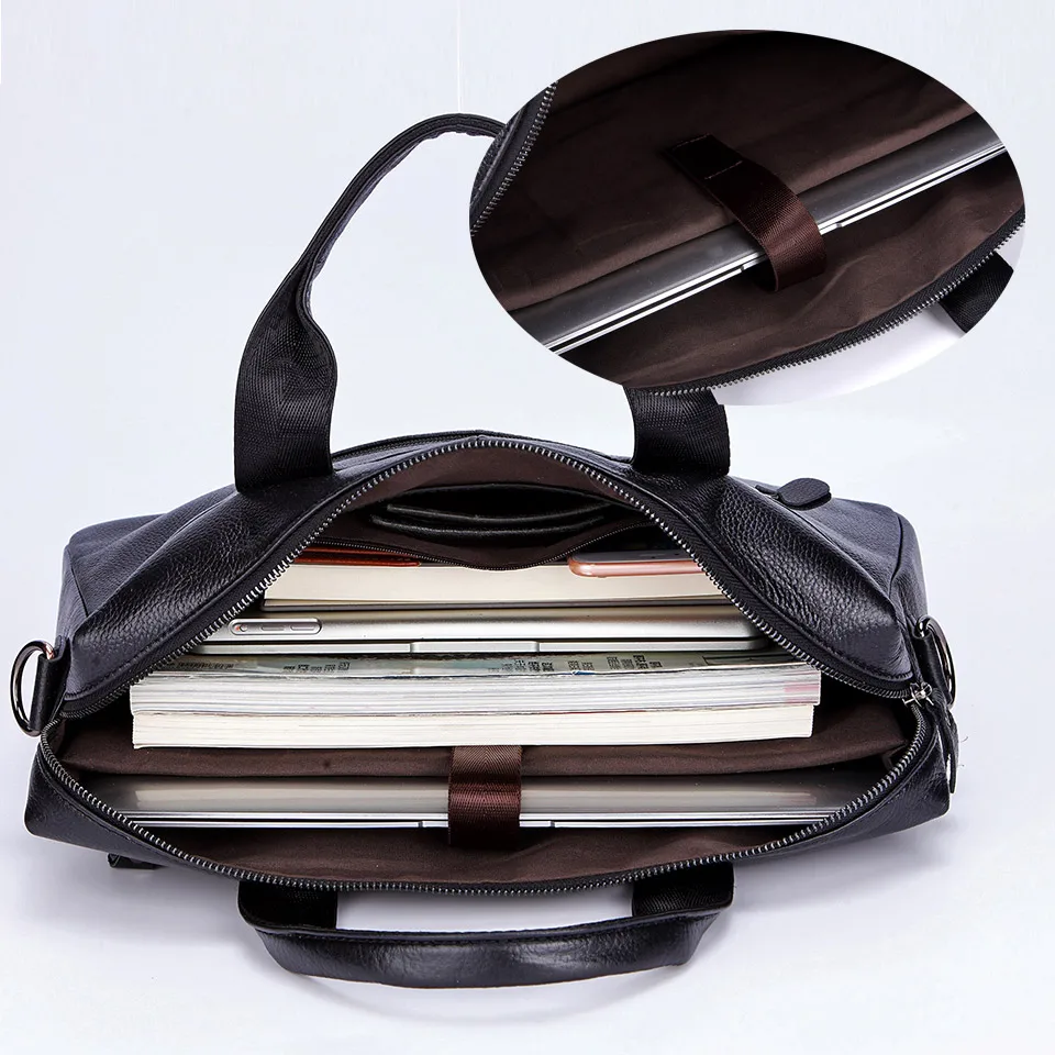 Black Men Genuine Leather Handbags Large Leather 14" Laptop Messenger Bags Business Men's Travel Bags Shoulder Bags Briefcase
Black Men Genuine Leather Handbags Large Leather 14" Laptop Messenger Bags Business Men's Travel Bags Shoulder Bags Briefcase