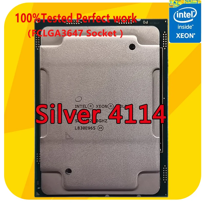 Intel Xeon Silver 4114 SR3GK 2.2GHZ 10-Cores 20-Thread 13.75MB Smart Cache CPU Processor 85W LGA3647 For Server Motherboard
Intel Xeon Silver 4114 SR3GK 2.2GHZ 10-Cores 20-Thread 13.75MB Smart Cache CPU Processor 85W LGA3647 For Server Motherboard
