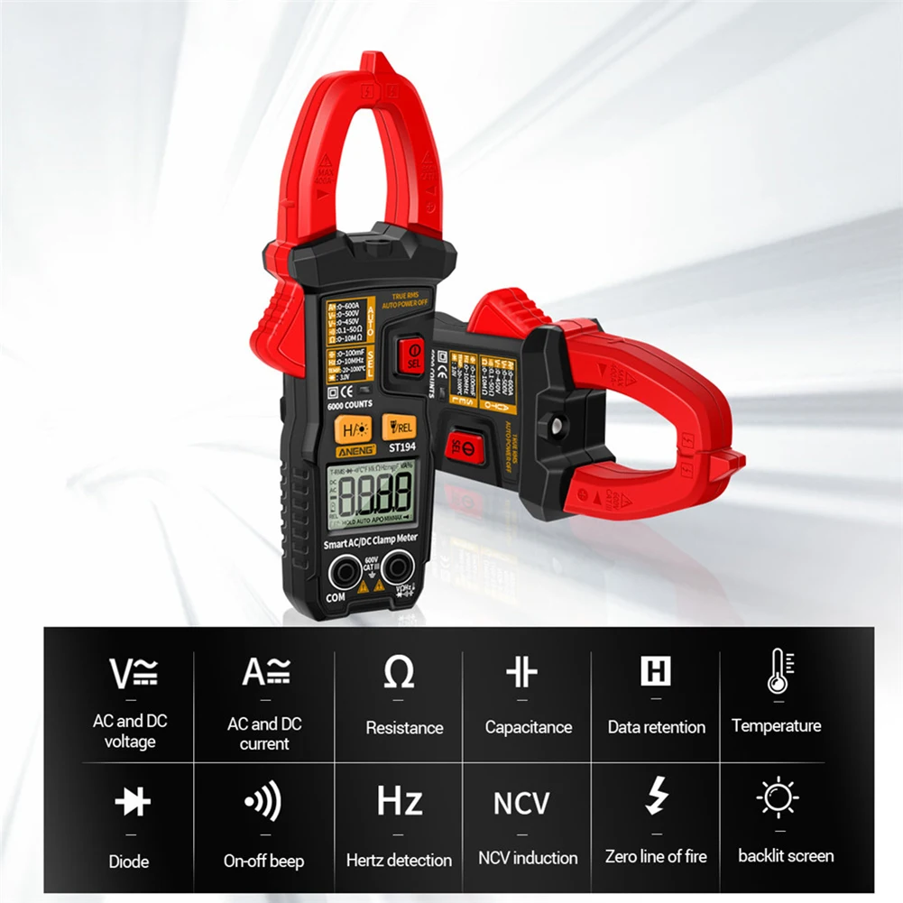 Counts LCD Digital Current Clamp Meter DC AC Ammeter Voltage Voltmeter Ohmmeter Multimeter Resistance Ohm Tester ElectricianTool
Counts LCD Digital Current Clamp Meter DC AC Ammeter Voltage Voltmeter Ohmmeter Multimeter Resistance Ohm Tester ElectricianTool