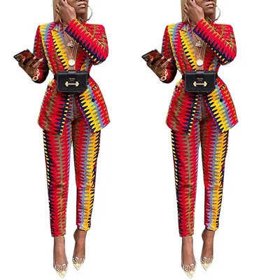 Printed Pant Suit women women's New Printed women Blazer Jacket and Pants suit Casual slim two-piece Suits Female
Printed Pant Suit women women's New Printed women Blazer Jacket and Pants suit Casual slim two-piece Suits Female