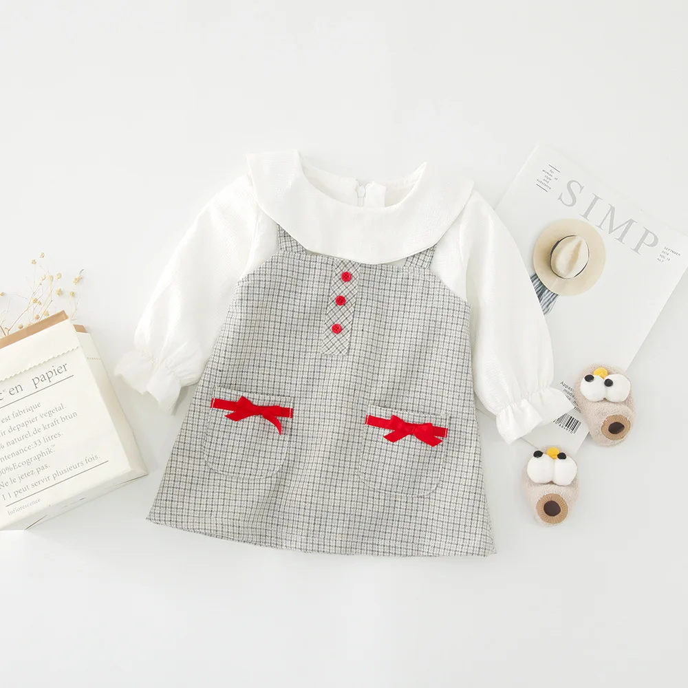Hot Sale Kids Plaid Dresses for Girls 2019 New Korean Baby Girl Princess Dress Children Long Sleeved Belt Fake Two-piece Dress
Hot Sale Kids Plaid Dresses for Girls 2019 New Korean Baby Girl Princess Dress Children Long Sleeved Belt Fake Two-piece Dress