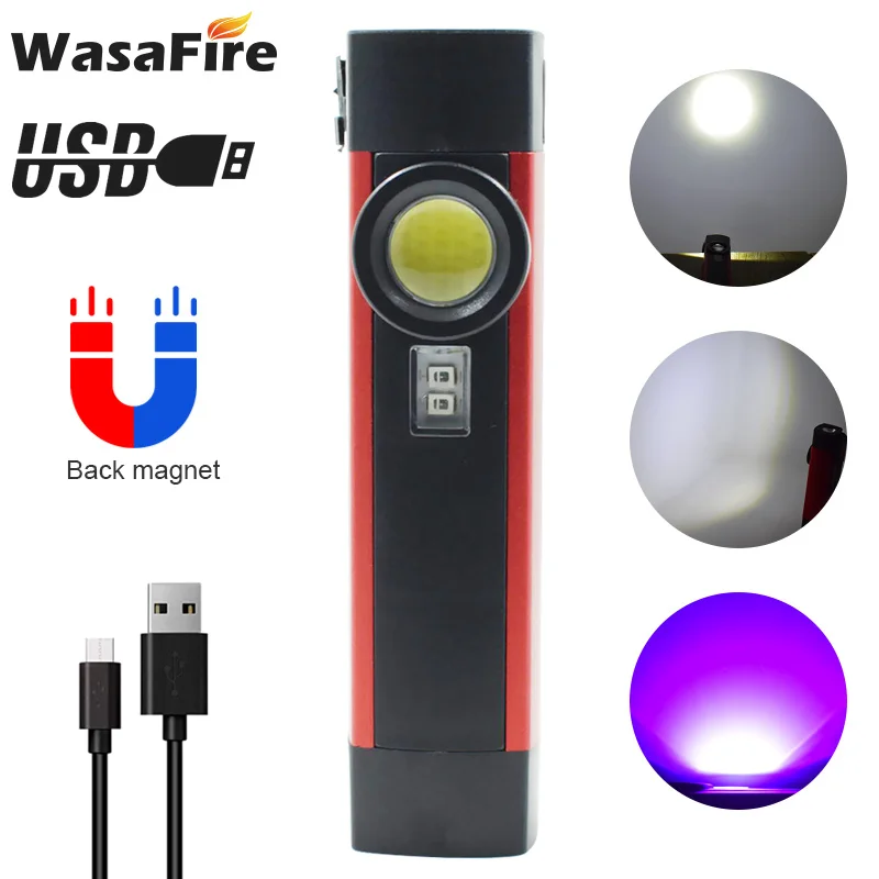 Portable COB LED Work Light Waterproof Magnetic Bottom Purple Lamp Hand Torch USB Rechargeable Camping Emergency Lantern 5 Modes
Portable COB LED Work Light Waterproof Magnetic Bottom Purple Lamp Hand Torch USB Rechargeable Camping Emergency Lantern 5 Modes