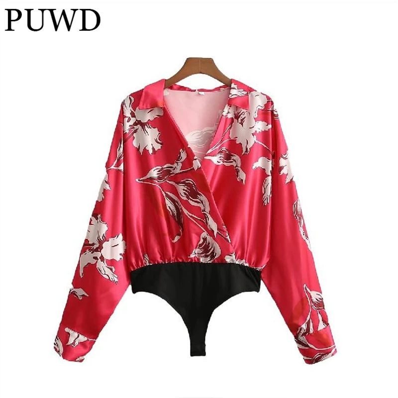 PUWD Elegant Women V Neck Long Sleeve Satin Bodysuit 2021 Autumn Fashion Ladies Streetwear Print Playsuit Female Chic Jumpsuit
PUWD Elegant Women V Neck Long Sleeve Satin Bodysuit 2021 Autumn Fashion Ladies Streetwear Print Playsuit Female Chic Jumpsuit