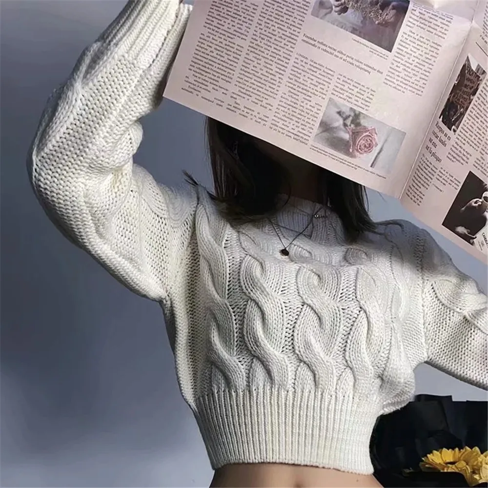 Classic Women Long Sleeve Loose Knitted Twist Sweater Fashion Warm Solid Color Pullovers Crop Tops For Autumn Winter 2021
Classic Women Long Sleeve Loose Knitted Twist Sweater Fashion Warm Solid Color Pullovers Crop Tops For Autumn Winter 2021