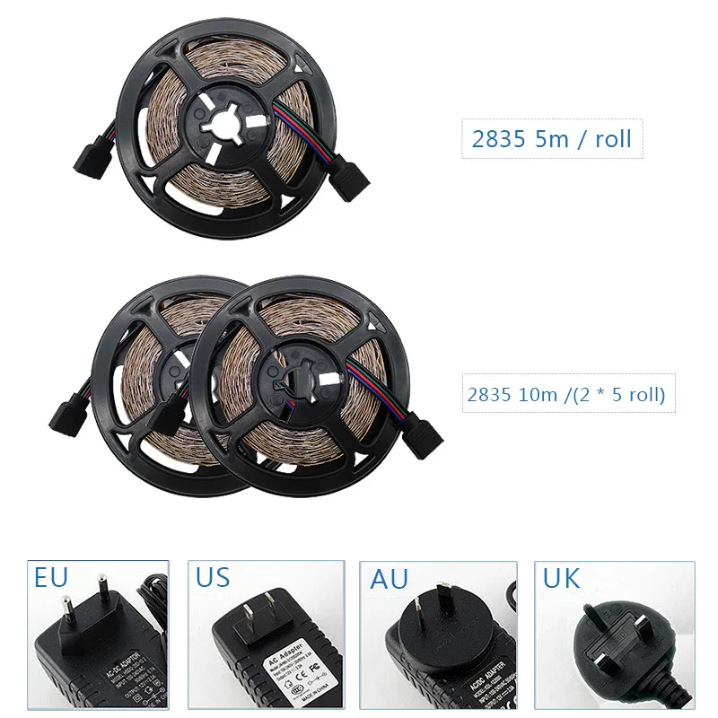 RGB LED Strip 5M 10M 15M Led Light Tape 5050 SMD 2835 DC 12V Waterproof RGB LED lamp diode Ribbon Flexible Controller+Adapter EU
RGB LED Strip 5M 10M 15M Led Light Tape 5050 SMD 2835 DC 12V Waterproof RGB LED lamp diode Ribbon Flexible Controller+Adapter EU