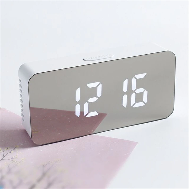 LED Display Alarm Clock Button Digital Mirror Desktop Electronic Clock With Temperature Calendar Snooze Function Table Decor
LED Display Alarm Clock Button Digital Mirror Desktop Electronic Clock With Temperature Calendar Snooze Function Table Decor