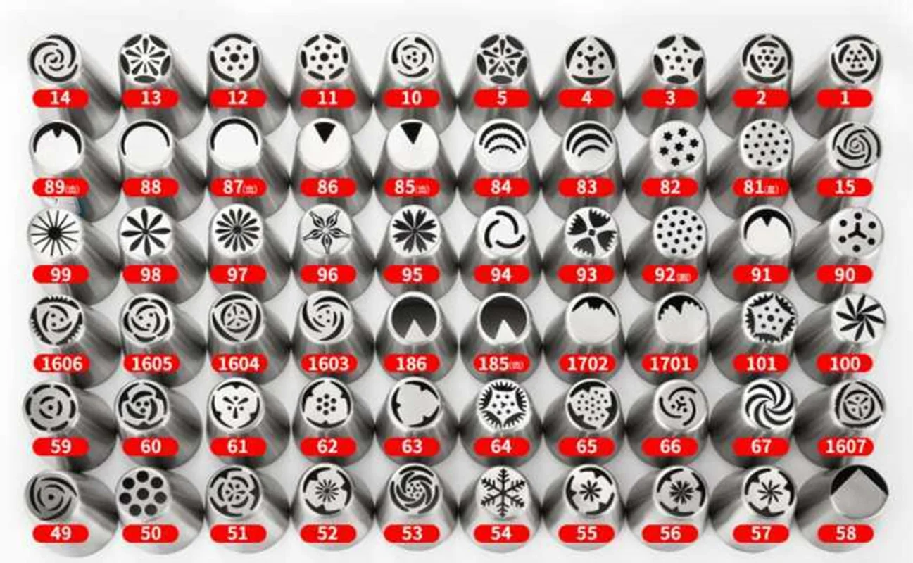 60pcs Russian Piping Nozzle Ball Sphere Icing Confectionary Pastry Tips Sugar Craft Cupcake Decorator Kitchen Bakeware Tools B
60pcs Russian Piping Nozzle Ball Sphere Icing Confectionary Pastry Tips Sugar Craft Cupcake Decorator Kitchen Bakeware Tools B