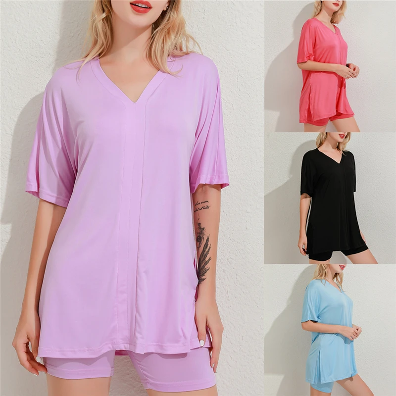 Summer Short Two Piece Set Women Clothes Casual V Neck T Shirt Top And Shorts Set Streetwear Sexy Outfits Suit
Summer Short Two Piece Set Women Clothes Casual V Neck T Shirt Top And Shorts Set Streetwear Sexy Outfits Suit