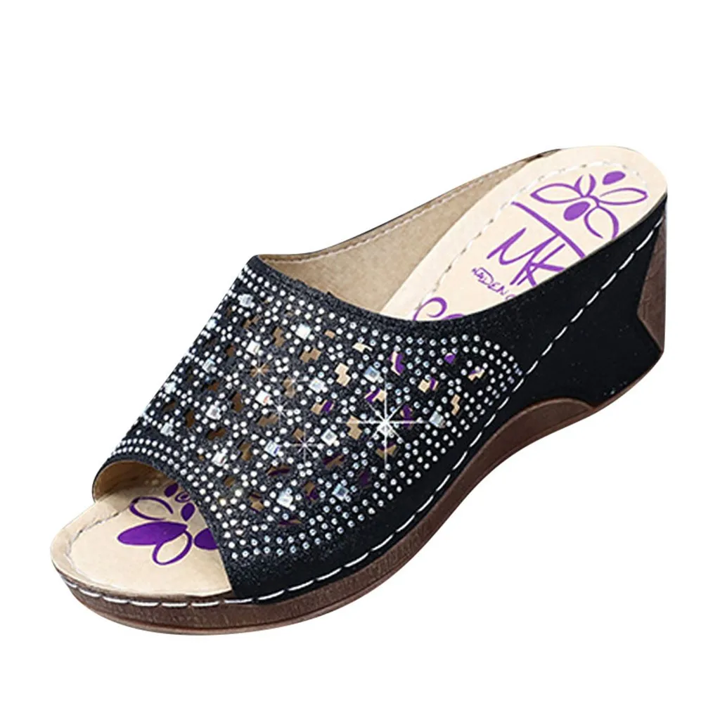 Women Slippers Outdoor Wedge Slippers Ladies Summer Platform Open Toe Casual Shoes Women Rhinestone Slide Beach Slides 
Women Slippers Outdoor Wedge Slippers Ladies Summer Platform Open Toe Casual Shoes Women Rhinestone Slide Beach Slides