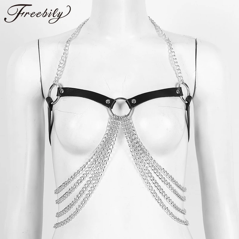 Harness Woman Leather Harness Belt Body Chain Punk Style PU Leather Erotic Belts Sexy Body Bondage Caged Gothic Bra Garters
Harness Woman Leather Harness Belt Body Chain Punk Style PU Leather Erotic Belts Sexy Body Bondage Caged Gothic Bra Garters