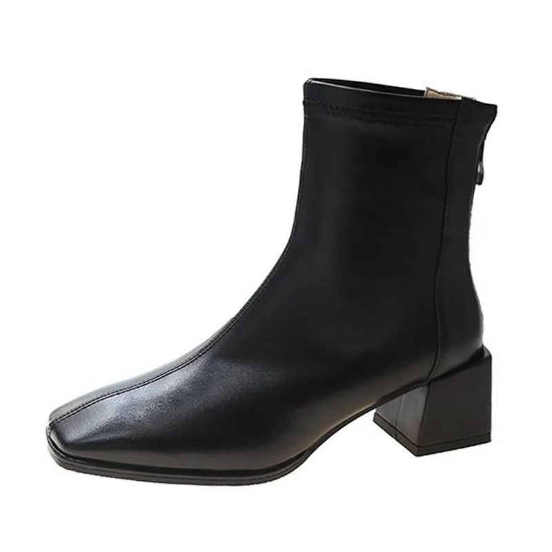Beige Thick-Heeled Short Boots Spring Mid-Heel All-Match Small Fragrant Wind Thin Boots Plus Cashmere Square Toe Women's Shoes
Beige Thick-Heeled Short Boots Spring Mid-Heel All-Match Small Fragrant Wind Thin Boots Plus Cashmere Square Toe Women's Shoes