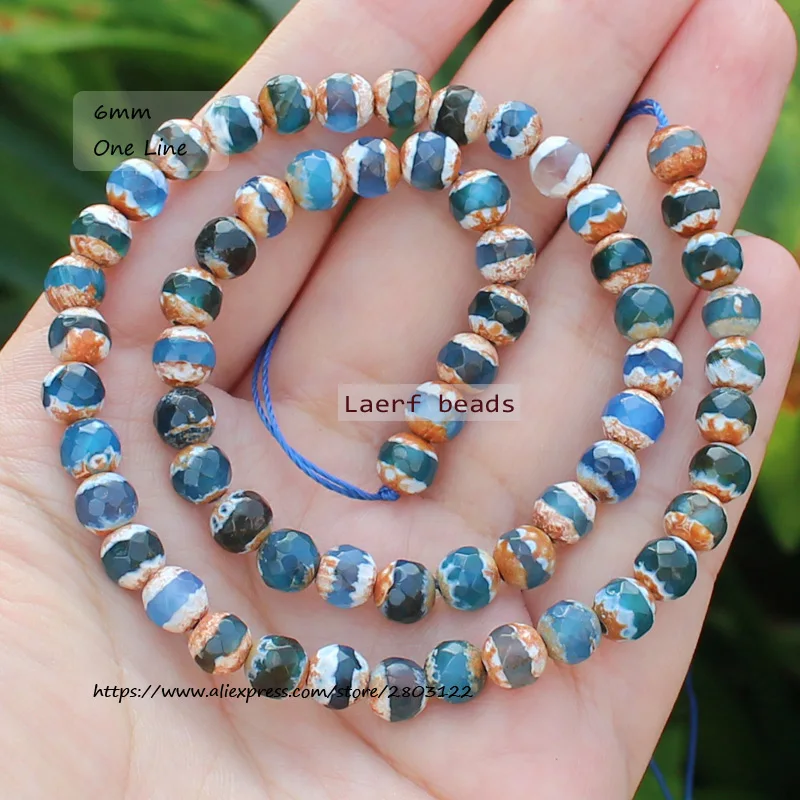 Natural Faceted Brown/Blue 1Line Dzi Agate 6-10mm Round space beads, For DIY Necklace Bracelet Jewelry Making !
Natural Faceted Brown/Blue 1Line Dzi Agate 6-10mm Round space beads, For DIY Necklace Bracelet Jewelry Making !