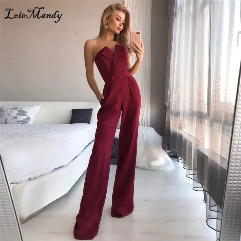 

Red Jumpsuit Prom Dresses Long 2022 Sweetheart Backless Celebrity Dress Party Gowns Formal Plus Size Satin Vestidos de noche