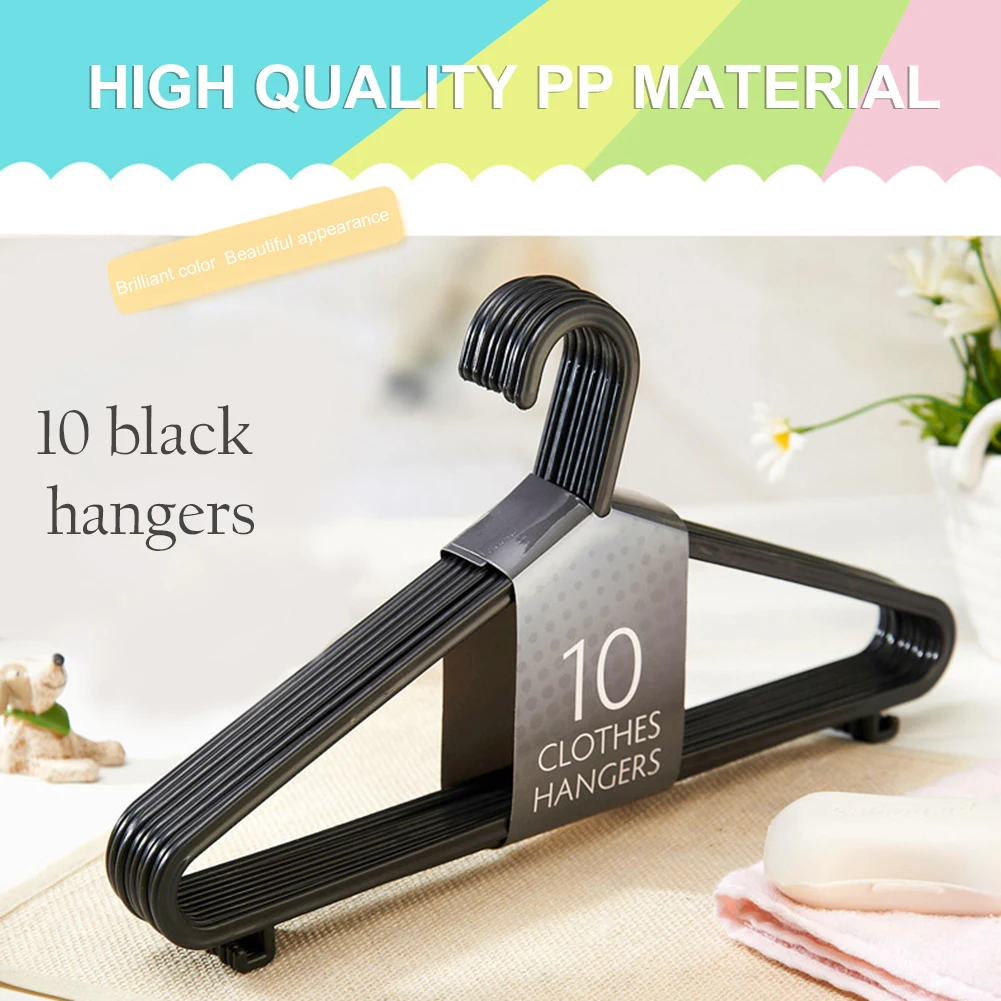 10PCS Plastic Hanger For Clothes Without Deformation Space Saving Hook Design Strong Durable Standard Hanger For Garment Black
10PCS Plastic Hanger For Clothes Without Deformation Space Saving Hook Design Strong Durable Standard Hanger For Garment Black