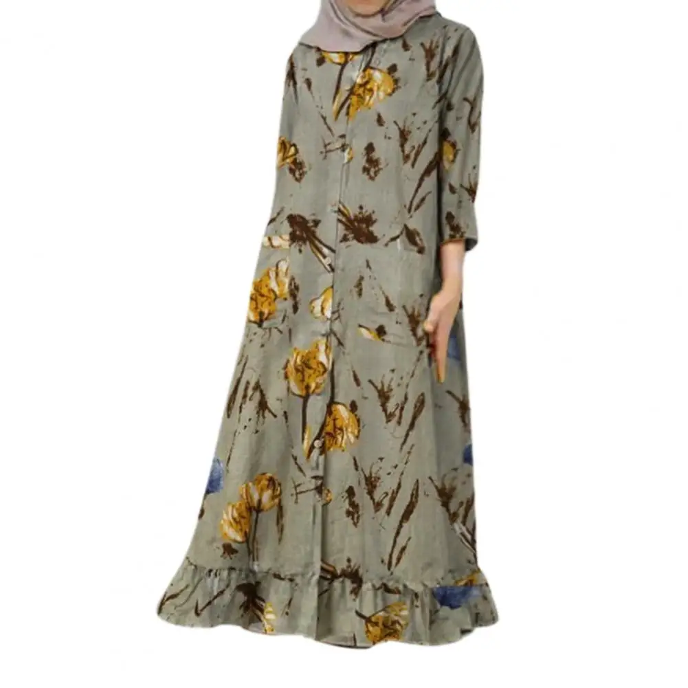 Dropshipping!! O-Neck Ruffle Hem Midi Dress Women Floral Print Button Up Party Dress Ladies Clothing
Dropshipping!! O-Neck Ruffle Hem Midi Dress Women Floral Print Button Up Party Dress Ladies Clothing