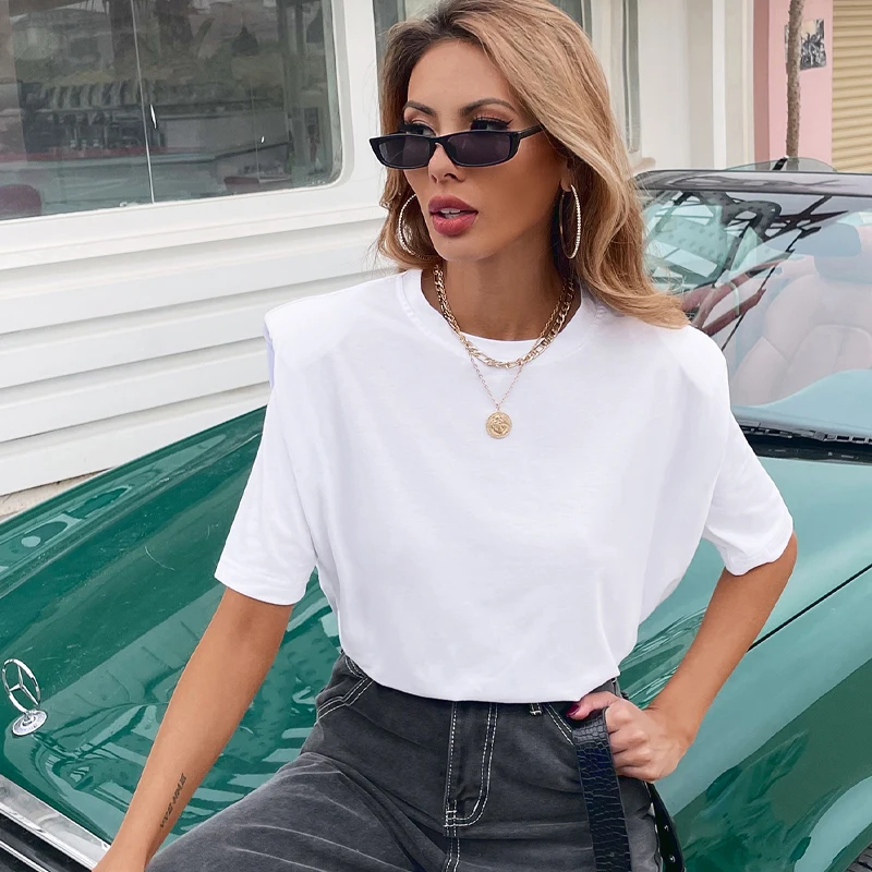JYSS purity white tshirt women shoulder pad vintage lady tshirts tees female women clothing 82371
JYSS purity white tshirt women shoulder pad vintage lady tshirts tees female women clothing 82371