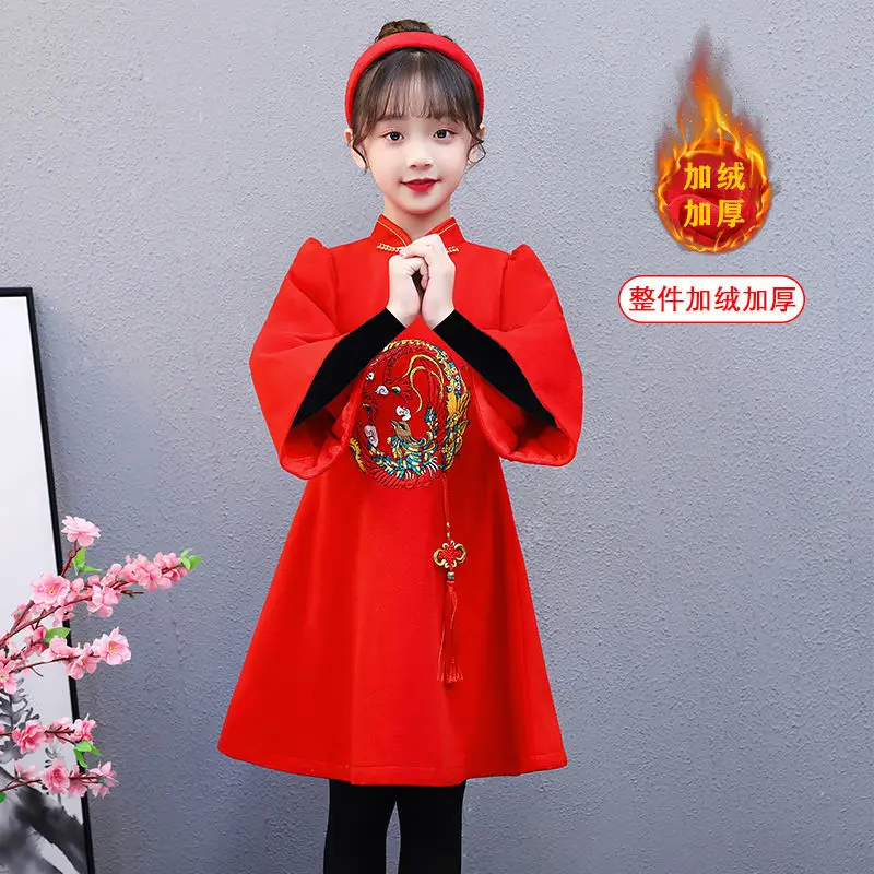 Chinese New Year Clothes Winter Qipao Chinese Cheongsam Long Sleeve Traditional Girl Tang Suit Costumes Clothing Kids Embroidery
Chinese New Year Clothes Winter Qipao Chinese Cheongsam Long Sleeve Traditional Girl Tang Suit Costumes Clothing Kids Embroidery