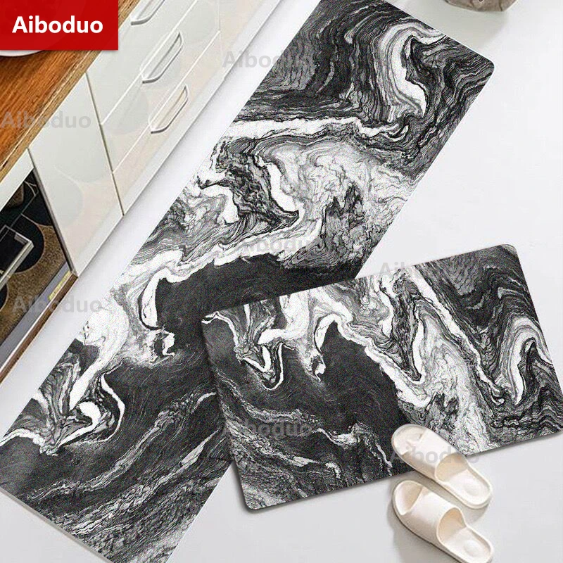 Black White Waves 2PC Kitchen Doormat Living RoomMat Decoration Bedroom Bath Carpet Home Balcony Hallway Long Rug Bathroom Floor
Black White Waves 2PC Kitchen Doormat Living RoomMat Decoration Bedroom Bath Carpet Home Balcony Hallway Long Rug Bathroom Floor