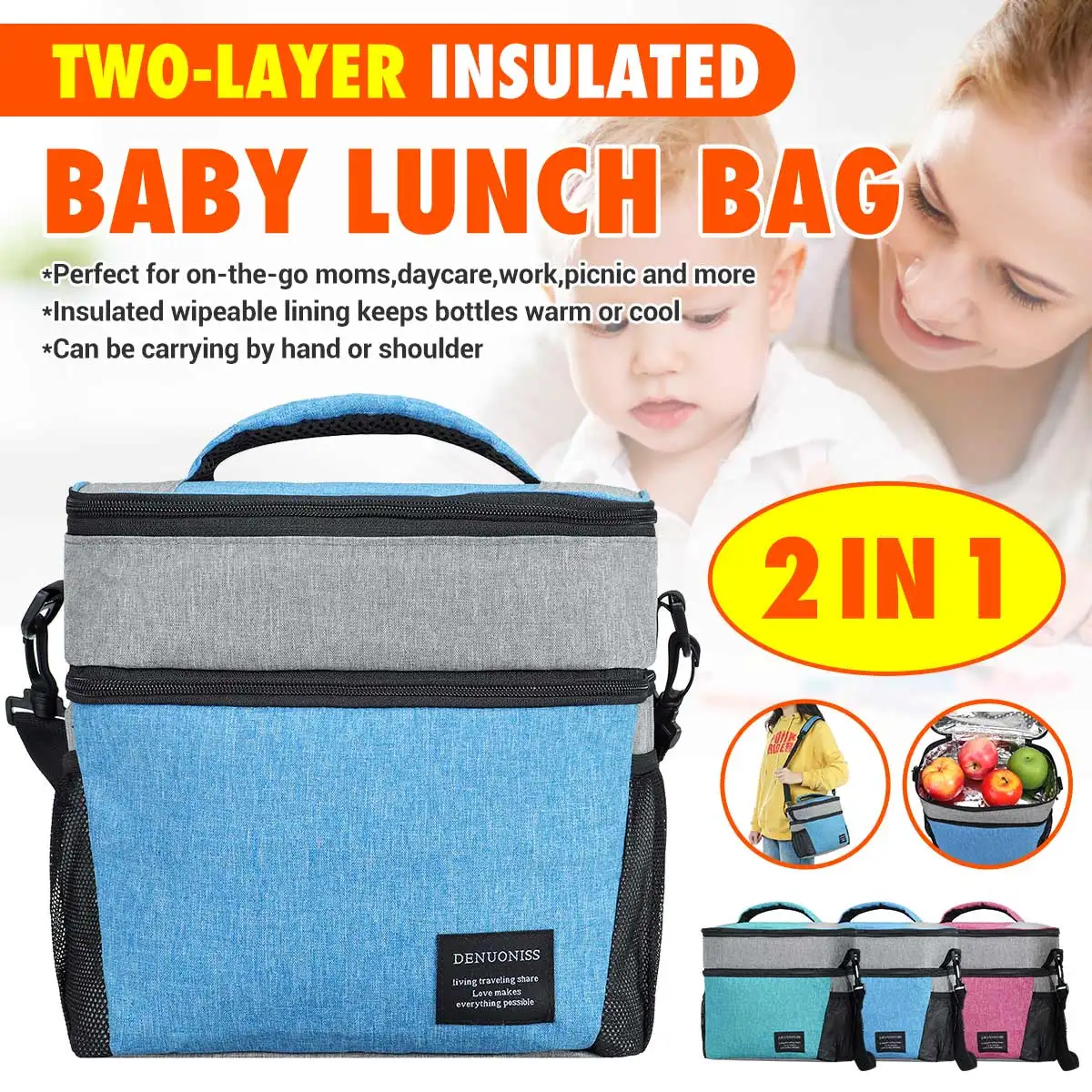 3 IN 1 Functional Pattern Cooler Lunch Box Portable Double Insulated Canvas Lunch Bag Thermal Food Picnic Lunch Bags For Women
3 IN 1 Functional Pattern Cooler Lunch Box Portable Double Insulated Canvas Lunch Bag Thermal Food Picnic Lunch Bags For Women