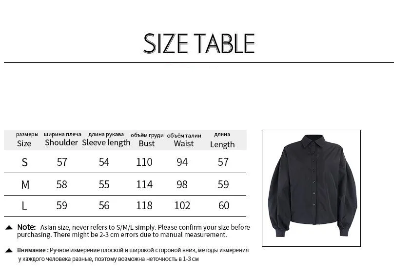 Sexy Lantern Sleeve Elegant Shirt Women White Black Casual Button Vintage Blouse Turn Down Collar Office Shirt Ladies Female
Sexy Lantern Sleeve Elegant Shirt Women White Black Casual Button Vintage Blouse Turn Down Collar Office Shirt Ladies Female