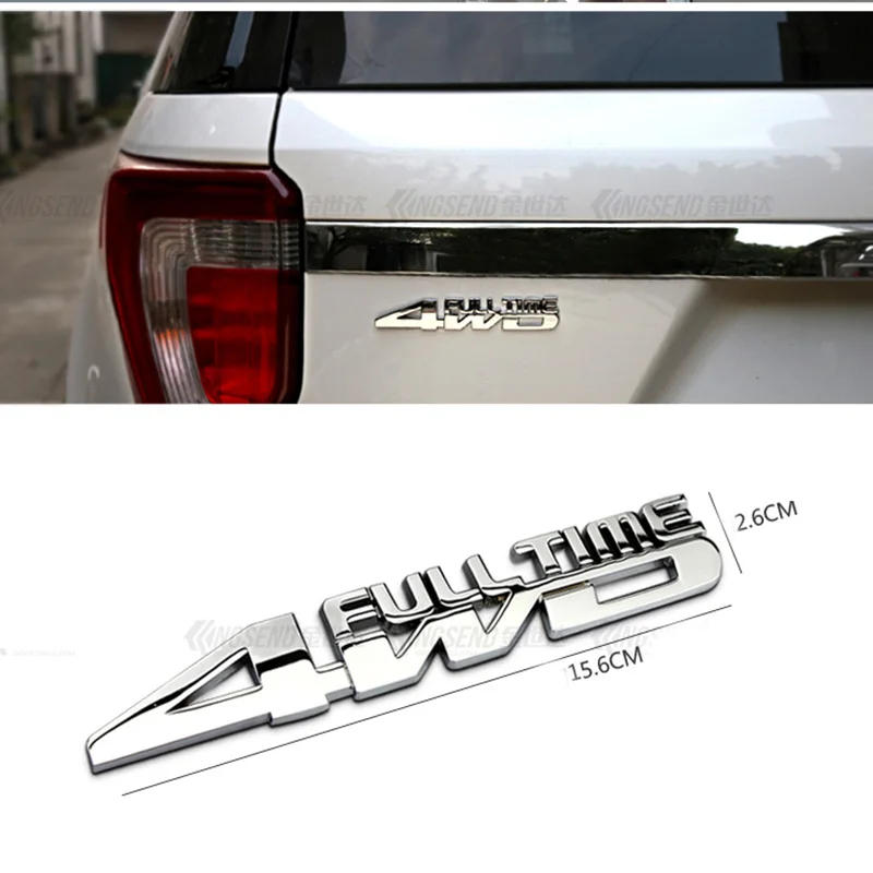 4WD FULL TIME Chrome 4X4 Four Wheel Drive Car Styling Emblem 3D Badge Sticker Fender Trunk Letters Numbers For Jeep SUV Sport 
4WD FULL TIME Chrome 4X4 Four Wheel Drive Car Styling Emblem 3D Badge Sticker Fender Trunk Letters Numbers For Jeep SUV Sport